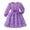 r-651Purple243, variant on MEZZALL Dresses Girls Long Sleeve Dress With 3D Floral Pearl Elegant Solid Color Party Dress For Toddler Kids Boho Child Crew Neck Solid Color Sundress