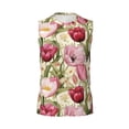 thumbnail image 6 of Lsque Tulips Flowers Print Men's Cotton Blend Sleeveless Muscle Shirts (S-3XL)- Moisture Wicking, Odor Protection, UPF 30+,3X-Large, 6 of 8