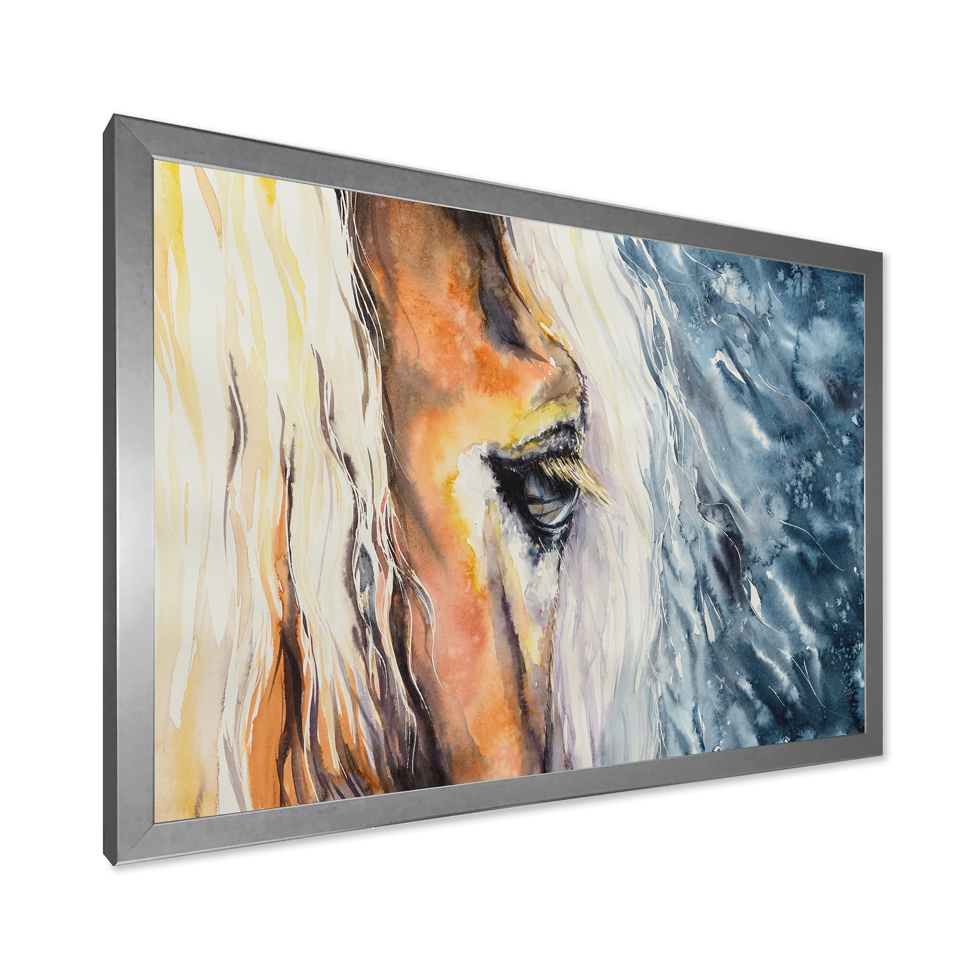 Designart 'Abstract Close-Up of A Beautiful Horses Eye II' Farmhouse Framed Art Print