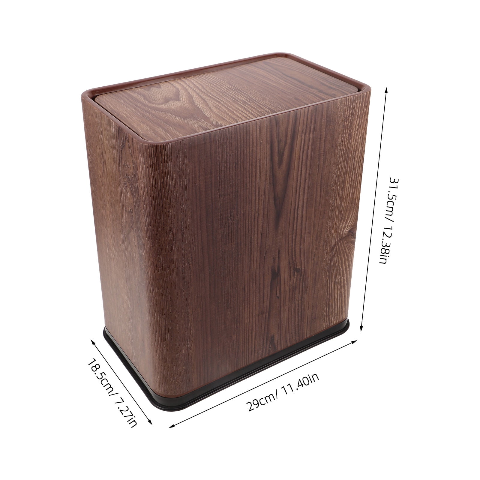 BESTYASH Multipurpose Wood Grain Coffee Trash Can with Swing Top Lid for Bathroom, Kitchen, and Home Use