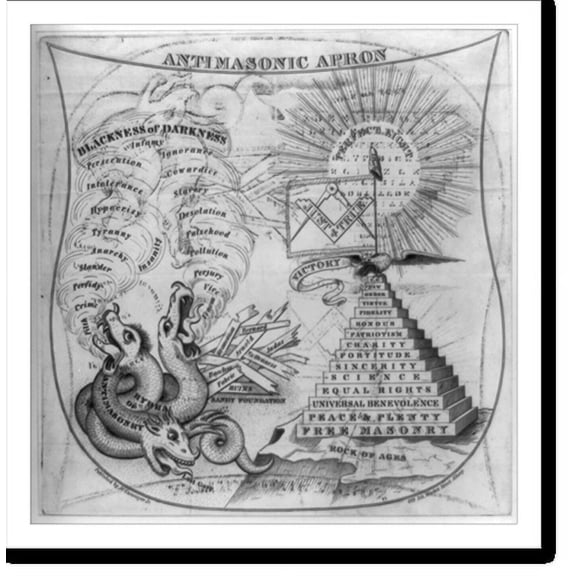 Historic Print, Anti-Masonic apron, 16" x 20"