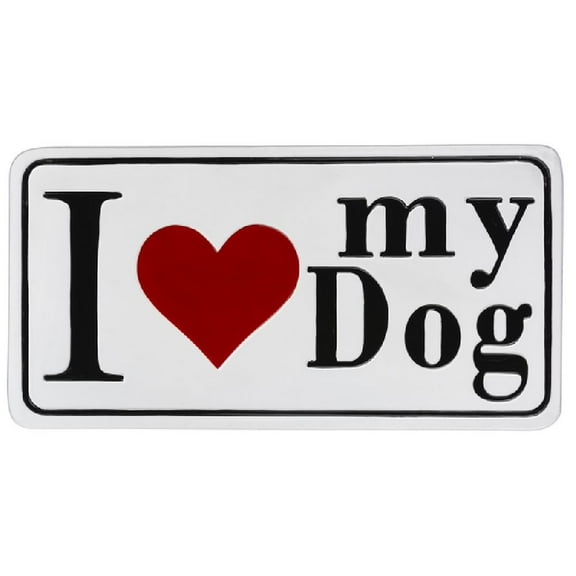 I Love My Dog Enamel Wall Decoration 19.75 x 10.25 Inch New