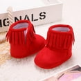 thumbnail image 3 of SYNPOS Fringe Baby Booties for Girls Boys Winter Warm Snow Boots with Tassels Soft Sole Fur Lined Toddler Shoes 0-18 Months, 3 of 4