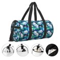 thumbnail image 3 of Fotbe Blue Lotus Flower Bolsa Deportiva de Lona Plegable con Estampado, Bolsa de Gimnasio con Bolsillo Seco/Húmedo, Bolsa de Viaje Ultraligera de Gran Capacidad, 3 of 6