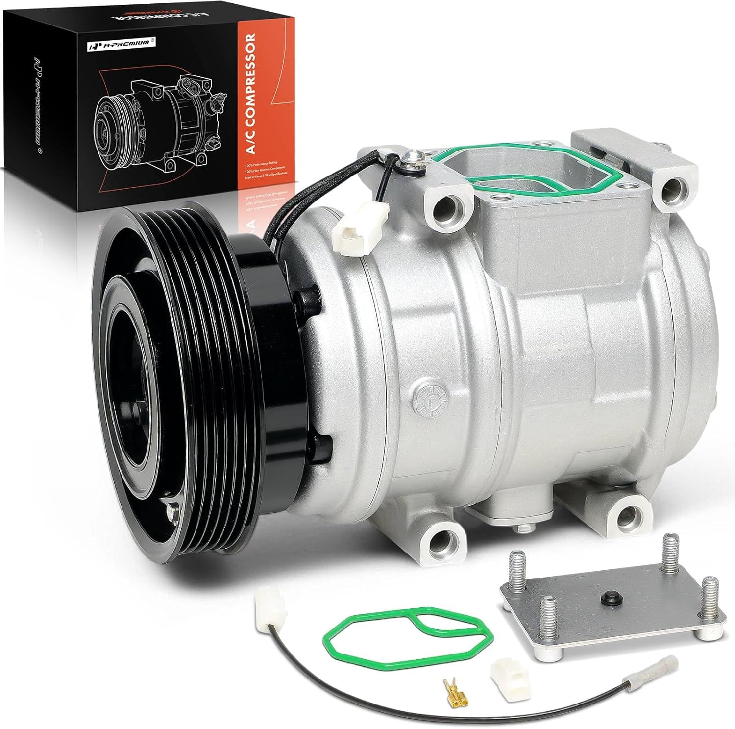 Denso 471-1037 New AC Compressor with Clutch, 1 Pack Fits select