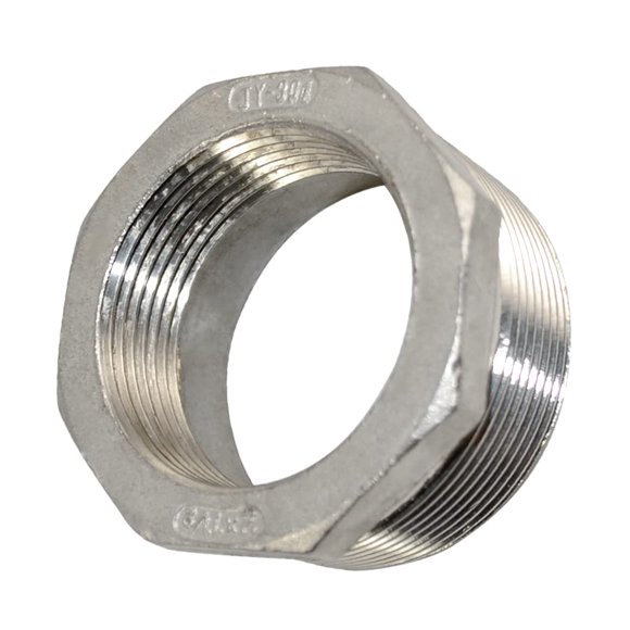 Megairon 2"" macho NPT a 1-1/2"" hembra NPT hembra reductor/buje reductor adaptador de montaje de tubería de acero inoxidable SS 304 buje hexagonal