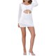 thumbnail image 4 of INSPIRAR CHIC Traje de baño para mujeres, cubre baño de ganchillo, traje de baño de verano, vestido mini de playa de malla con huecos, color blanco, 4 of 6