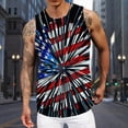 thumbnail image 2 of HCNTES Mens Graphic Tank Tops Sleeveless Muscle Shirts Beach Hawaiian Patriotic Tank Tops(Red,M), 2 of 5