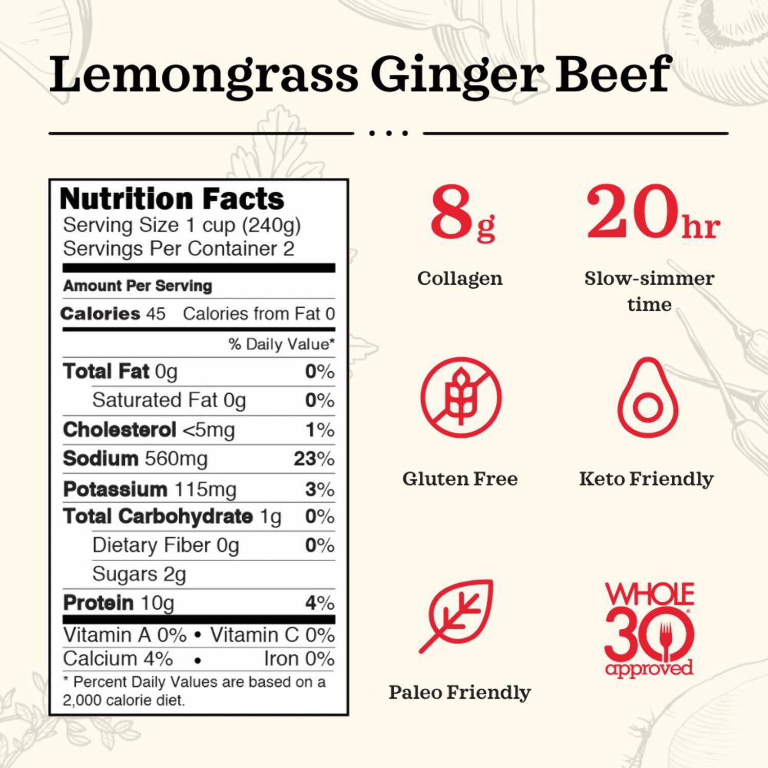 6 Pack: Lemongrass Bone Broth 16oz