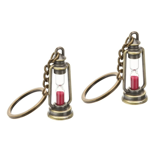 10 pcs  Hourglass Key Chains Vintage Sand Timer Key Chains Creative Keychain Decor