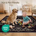 thumbnail image 4 of ODIKA 4'x6' Ultra-Soft Area Rug, Black Purple Round Boho Sun Moon Gothic Celestial Design with Ornate Scrollwork Washable, Bare feet friendly, Silk-Touch for Bedroom Home office, 4 of 7
