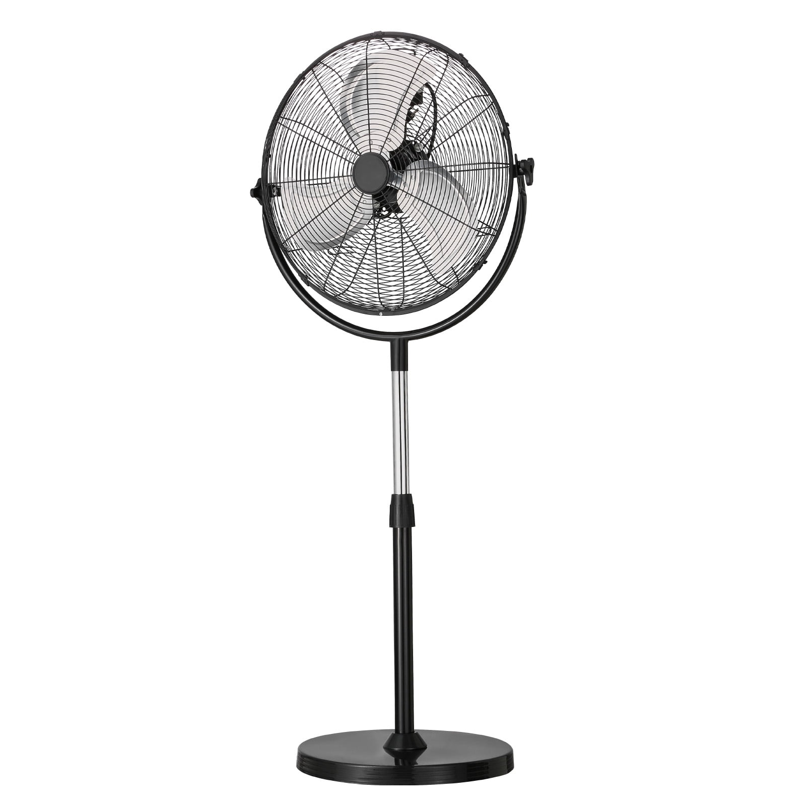 KFFKFF 20" Industrial Oscillating Standing Fan, 4500CFM High Velocity Pedestal Fan with Adjustable Height from 46.9 to 59.6 Inches, Ground Fans with 3 Speed Settings