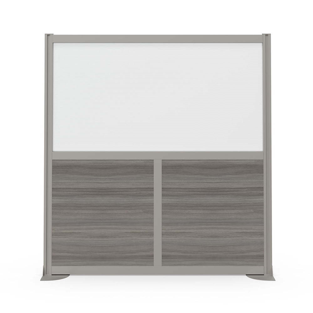 Office Partition, Cubicle Wall Divider, Modern Room Separator, Free Standing Privacy Panel, 52"H x 49"W, Indoor, Gray