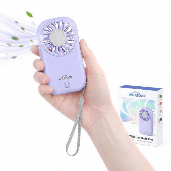 Kidsjoy Ventilateur Portatif Turbo 11000 Tr/min – Ventilateur de Poche Featherlight 56 g pour Voyage et Maquillage (Blanc)