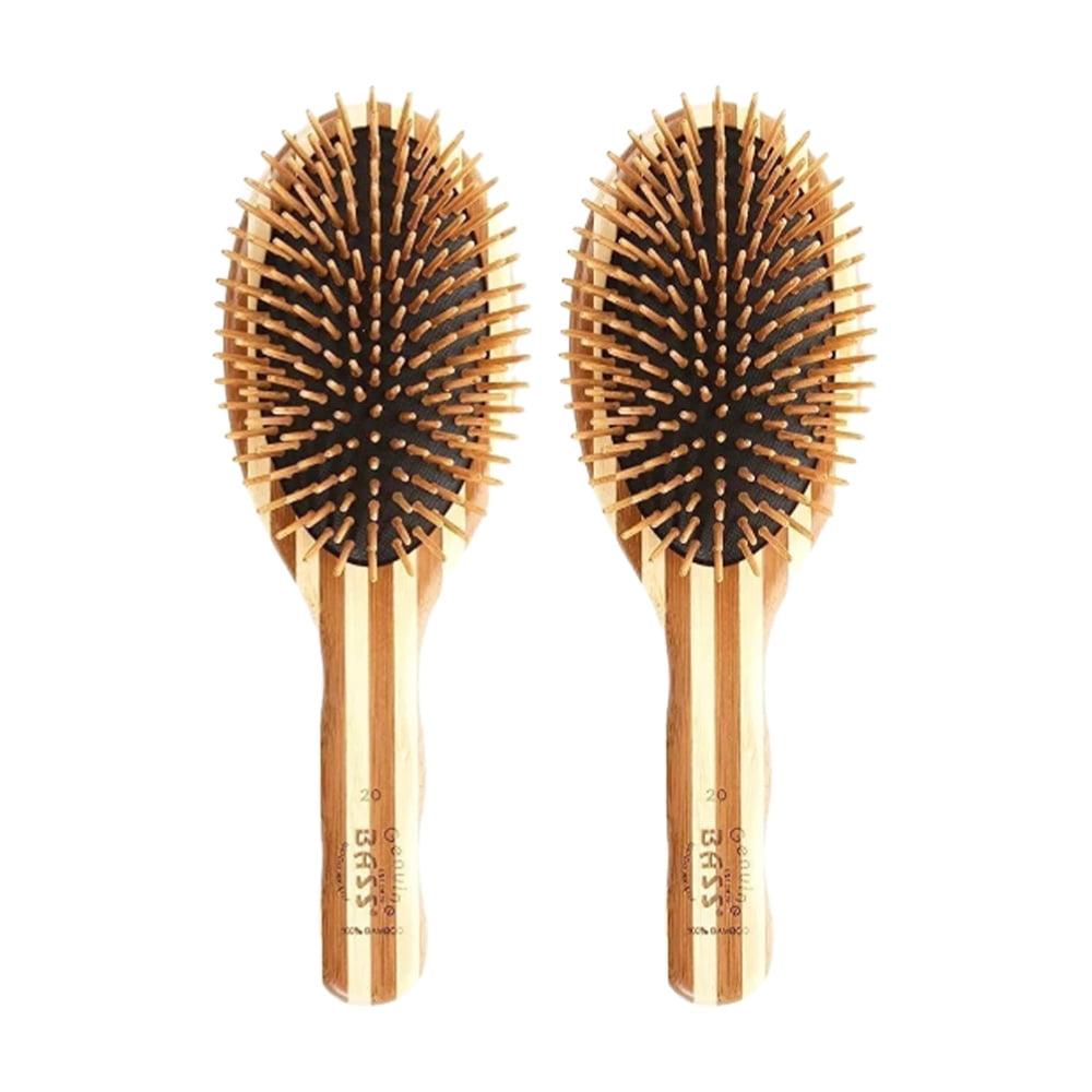 Bass Bamboo Pin + Bamboo Handle Hair Brush ( 2 Pack )