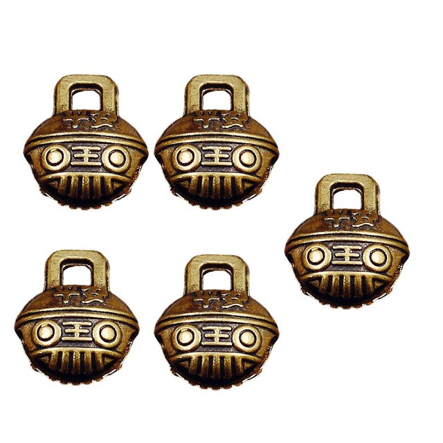 Artistic Handcrafted Longevity Bell Pendant DIY Craft Kit Copper Material Findings For Jewelry Enthusiasts Multicolor