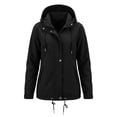 thumbnail image 7 of Winter Hooded Jackets for Women Waterproof Plus Size Long Sleeve Solid Color Lightweight Windproof Rain Jacket with Pockets for Hiking Travel Sport, 7 of 7