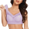 thumbnail image 6 of Gymayou Womens Seamless Sports Bras No Underwire Mesh Breathable Full Coverage Support Yoga Running Bras Light Violet 5XL, 6 of 7
