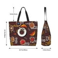 thumbnail image 6 of Bingfone Canvas Tote Bag for Women with Inner Pocket Aesthetic Cute Shopping Tote Bags Reusable Grocery Bags-A Cup Of Black Coffee On A Saucer, 6 of 9