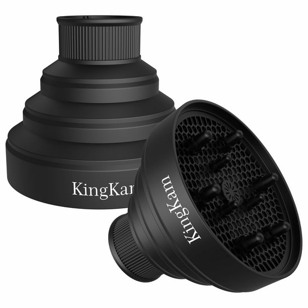 Difusor universal plegable para secador de pelo – Viaje y fácil almacenamiento – Accesorio difusor KingKam que se adapta a la mayoría de secadores de pelo con diámetro de boquilla D-1,575 pulgadas a 1