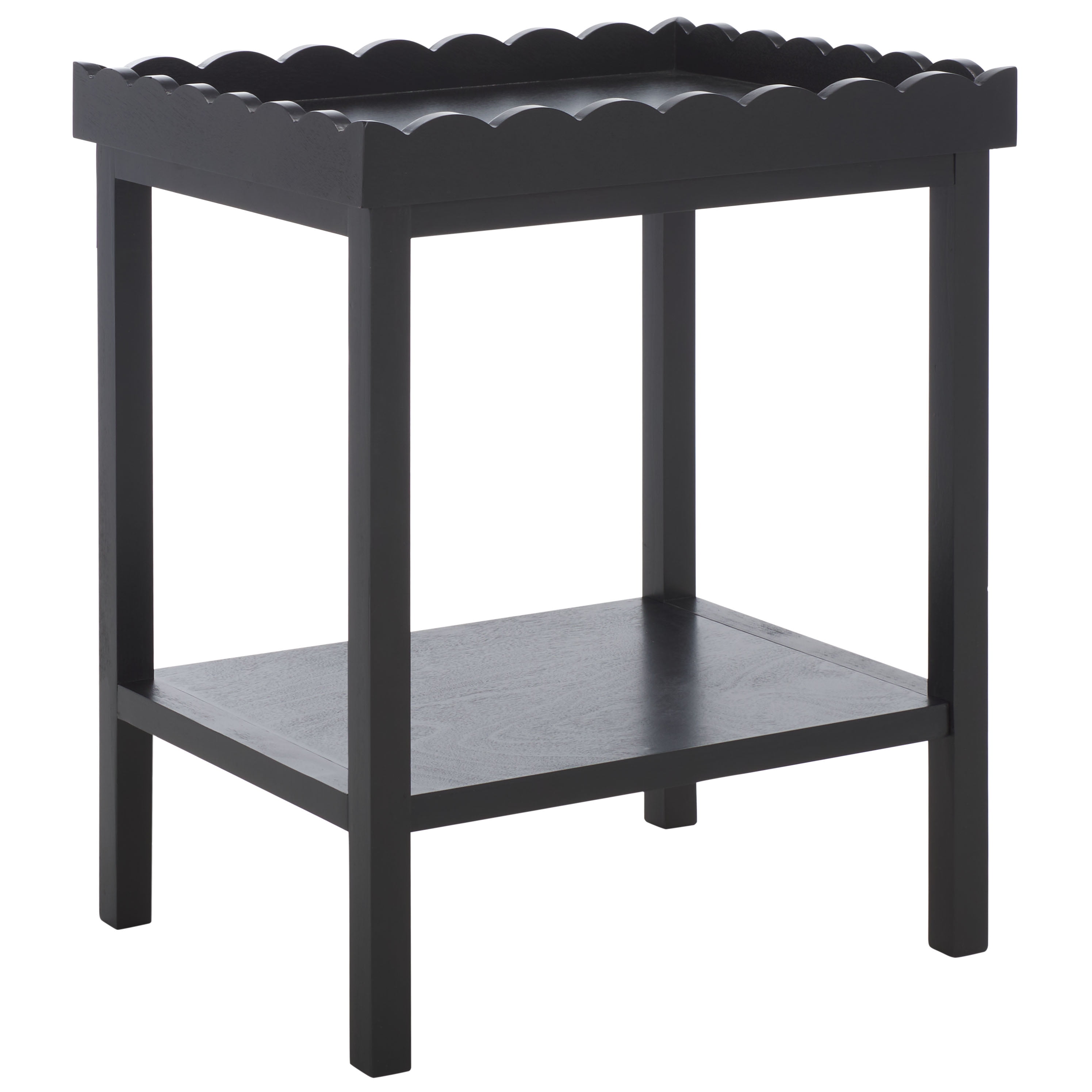 Safavieh Starlyn Traditional Wood End Table, Matte Black