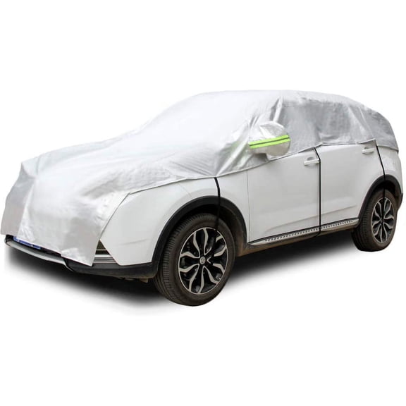 Half Car Cover with Cotton All Weather Car Body Cover for Sunshade Cover Snow Cover Waterproof Snowproof Universal (Fit SUV Length 174'' to 188'')