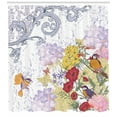 thumbnail image 3 of Hydrangeas Decor Flower Pattern Birds French Style Vintage Batik Shower Curtain, 3 of 3