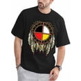 thumbnail image 1 of Camiseta con símbolo nativo americano de atrapasueños y rueda medicinal para hombre, camisetas informales, 1 of 7