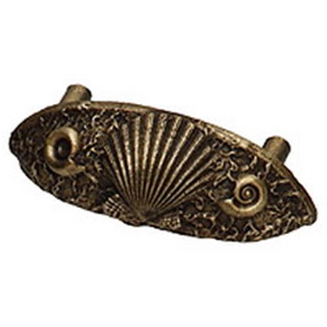 Premier Hardware Designs PHDC-16-SN 3 Inch Center-To-Center Sea Shell Cup Cabinet Pull, Satin Nickel