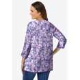thumbnail image 3 of Woman Within Plus Size Perfect Printed Three-Quarter Sleeve V-Neck Tee, 3 of 6
