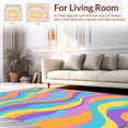 thumbnail image 2 of Flatwoven High Traffic Area Rug, Vibrant Abstract Spectrum with Fluid Color Waves and Gradient Bands, Non Slip, Stain Resistant, Washable Area Rugs for Living Room, Bedroom(Blue, 5X7), 2 of 8