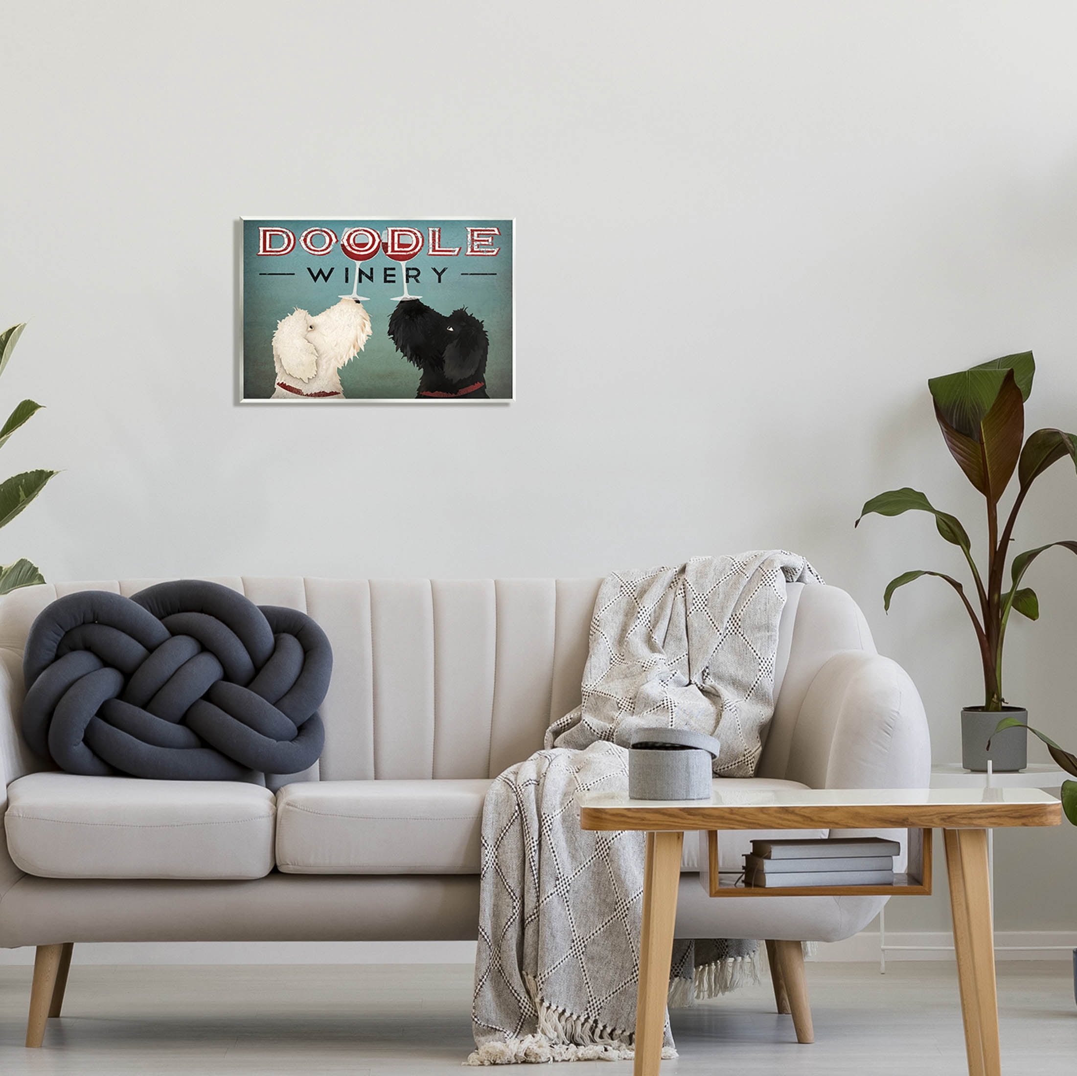 Stupell Industries Antique Winery Dogs Sign Graphic Art Unframed Art Print Wall Art, Design by Ryan Fowler