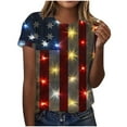 thumbnail image 5 of Cavosen Red White and Blue Clothes for Women Petite 4th of July Short Sleeve Crew Neck Tops USA Flag Print T Shirts Lady XL Red White and Blue Casual Tops Patriotic Tunic Tees Patriotic Clothes, 5 of 5