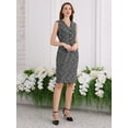 thumbnail image 2 of DARING DIVA Tweed Sleeveless V Neck Elegant Bodycon Pencil Dress M Black, 2 of 6