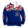 thumbnail image 3 of British- High Neck Half Zip Pullover Sweatshirt For Casual Outdoor Warmth And Soft Lined Comfort In Fall Winter, 3 of 3