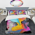 thumbnail image 2 of Designart "Paint Fusion in Pink and Blue II" Abstract Painting Bedding Covert Set - Abstract Colorful Modern Bed Set With 2 Shams, 2 of 5