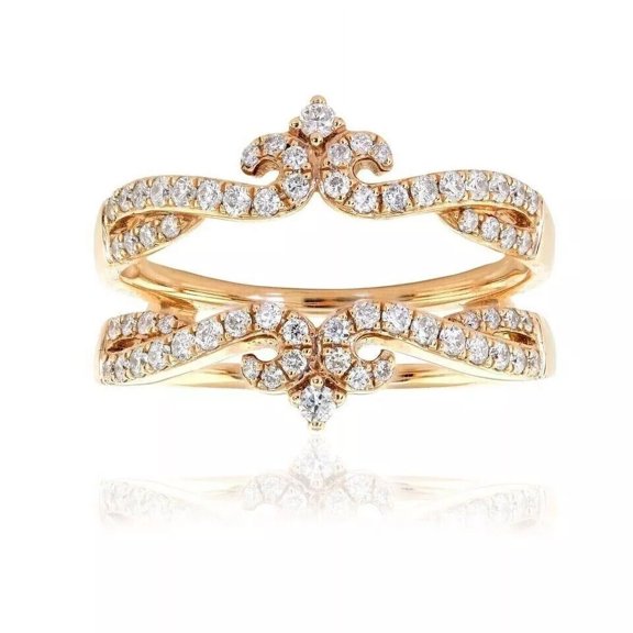 1.50 CT Round Cut Created Diamond 14k Yellow Gold Plated Enhancer Guard Wrap Ring