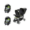 Baby Trend Double Sit N' Stand Stroller System and 2 Car Seats, Optic Green