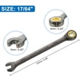 thumbnail image 2 of Uxcell 2pcs 17/64" Ratcheting Combination Wrench SAE 90 Teeth 12 PT Ratchet Spanner, 2 of 7
