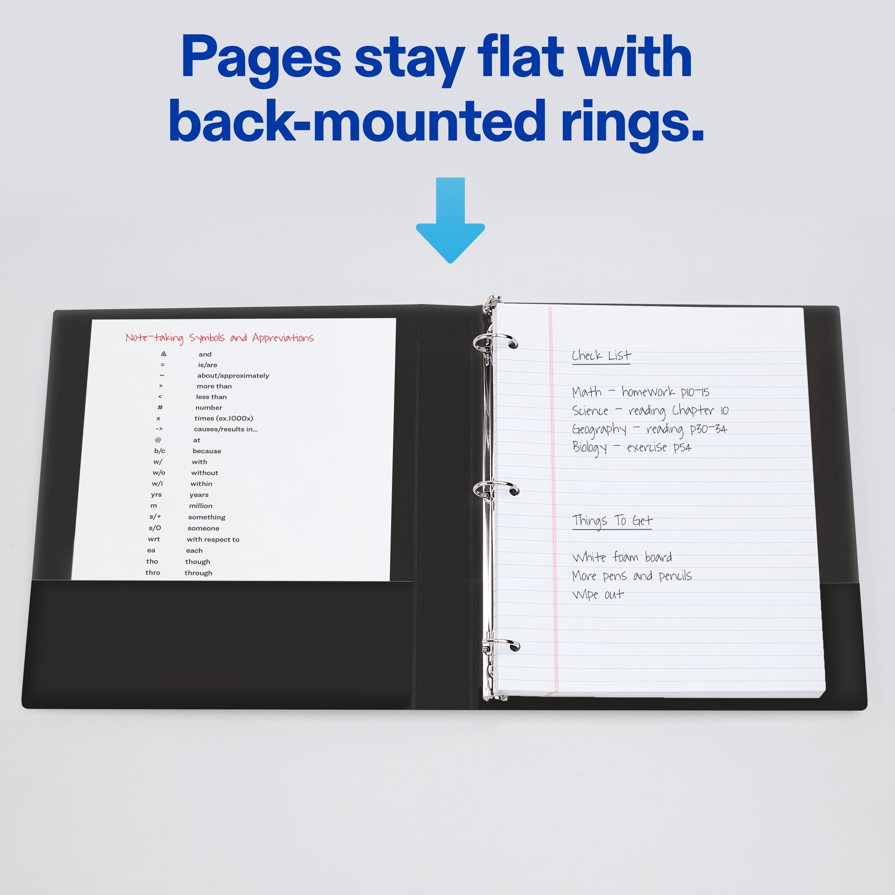 Avery Mini Binder, 1" Round Rings, Black Binder (01443)