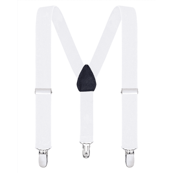 Buyless Fashion Adjustable Suspenders for Kids Toddlers Baby Elastic Solid Color 1 Inch - Y Back Design