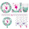 Floral Fairy Sparkle Birthday Party Set 39 Pieces,8 7/8" Plate,Luncheon Napkin,9 Oz. Cup,Banner,Metallic Balloon,Danglers