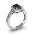 thumbnail image 2 of SuperJeweler 1 1/2 Carat Octagon Shape Garnet and Halo Diamond Ring In Sterling Silver For Women, 2 of 6
