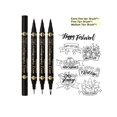 thumbnail image 1 of 3 pcs/lot Double head Hand Lettering Pens Chinese Calligraphy Brush Pens Set Art Markers Black Ink 4 Size for Beginners Writing, 1 of 5