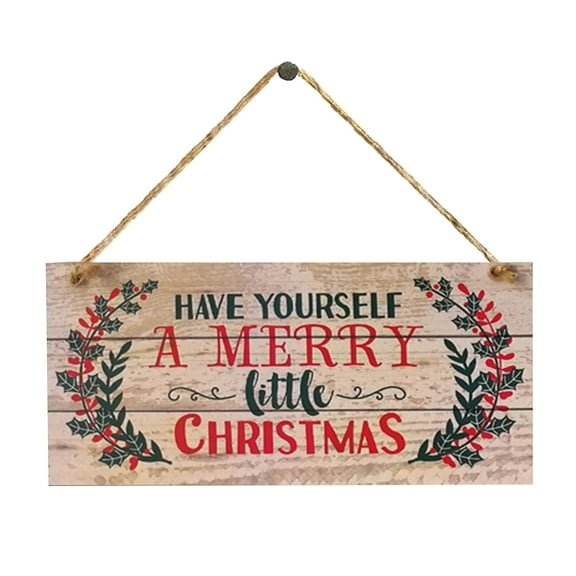 Festive Merry Christmas Wooden Welcome Sign for Front Door Family Wall Window Farmhouse Indoor Outdoor Holiday Decoration