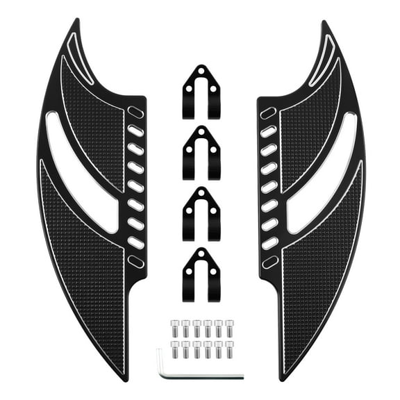 maXpeedingrods Motorcycle Floorboards for Harley Models Black Foot Pegs for Touring, Street, Road Glide, Electra Glide, Softail, Dyna