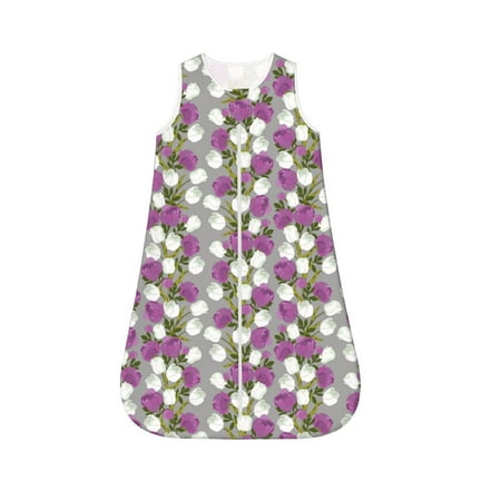 

Fotbe Rose Flowers Pattern Sleep Sack - Baby Wearable Blanket with Zipper Extra Soft Cotton Sleeveless Sleeping Bag for Infants-X-Large