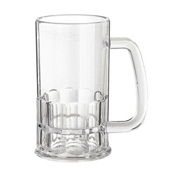 GET Enterprises inc Styrene Acrylonitrile Clear Beer Mug, 24 Ounce -- 24 per case. by