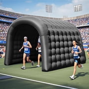 Sewinfla Inflatable Sports Tunnel Entrance with Blower Archway for Events Exhibitions Parties Advertising 10x10x9ft Black