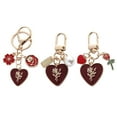 thumbnail image 1 of 3 piezas llavero con borlas de rosas para mujeres y niñas, regalos, bolsos, accesorios, 1 of 5